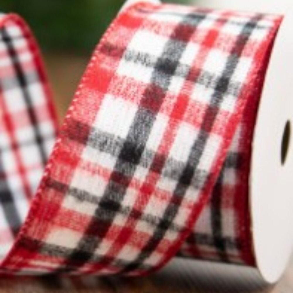 Plaid Christmas Ribbon 2.5" NEW